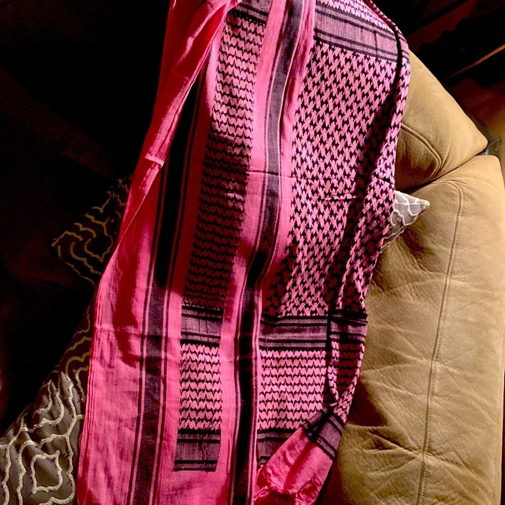 NWOT pink and black Plaid Blanket Scarf